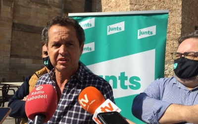 Matas acompanyat dels regidors Baró i Carné aquest migdia | Ràdio Sabadell